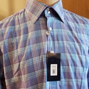 Ryan kenny purple blue plaid dress shirt NEW 👔